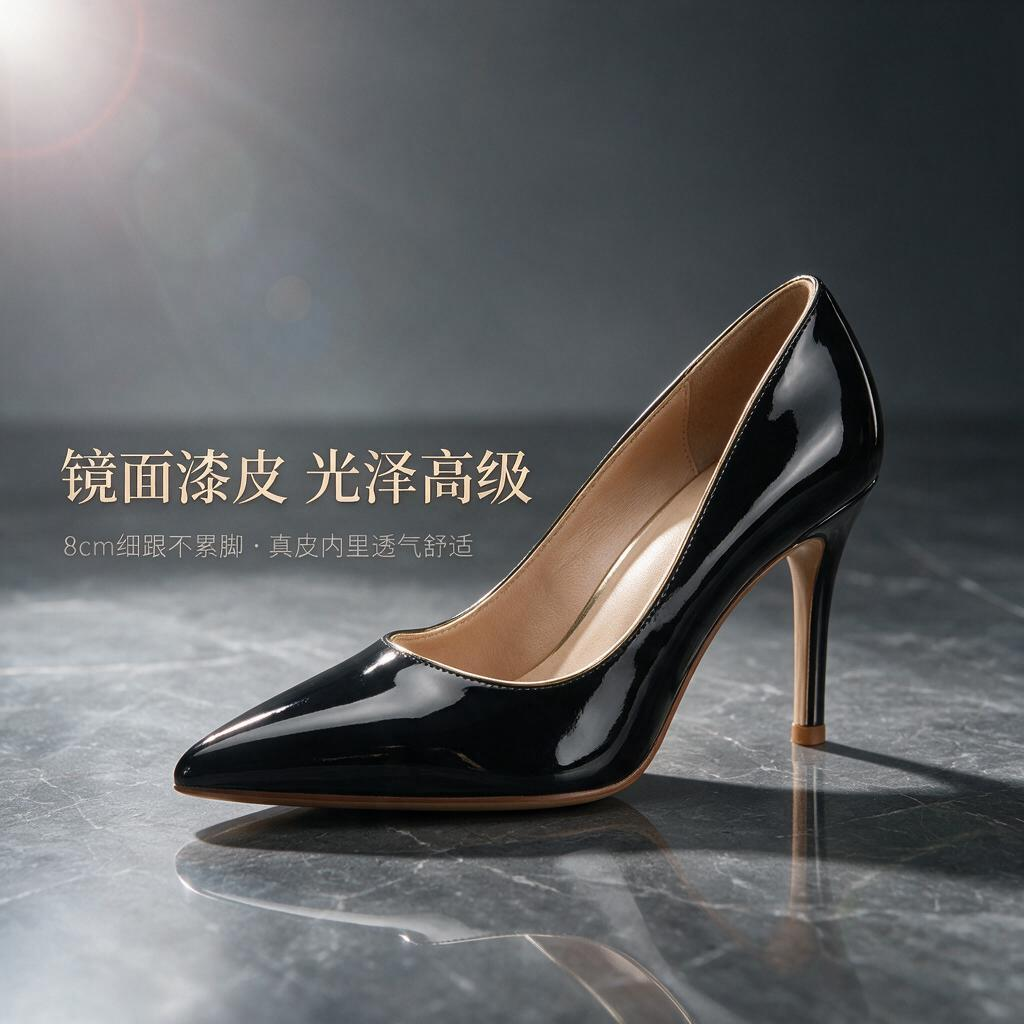 湖州干洗漆皮高跟鞋